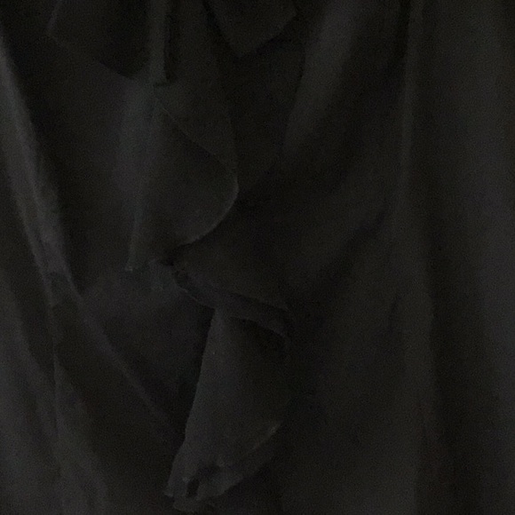 Express Elite Stretch Black Ruffle Top Blouse Sz Small - Picture 3 of 8